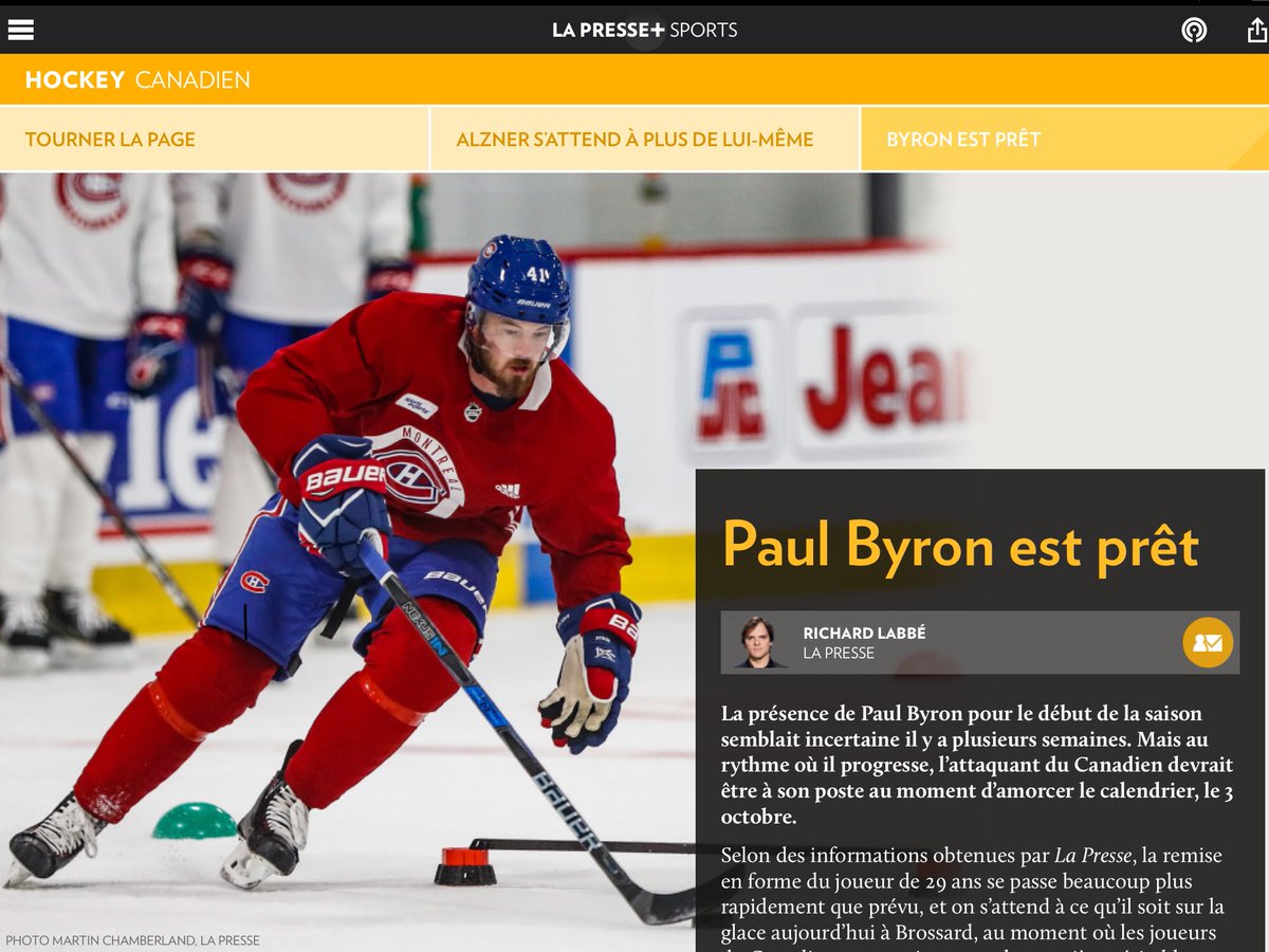 Nice photo of one of our drill this morning in <a href="/LP_LaPresse/">La Presse</a> 
✏️<a href="/Richardlabbe/">Richard Labbé</a> 
🏒#PaulByron 
#RetainYourGains #getfaster #nhl #Training