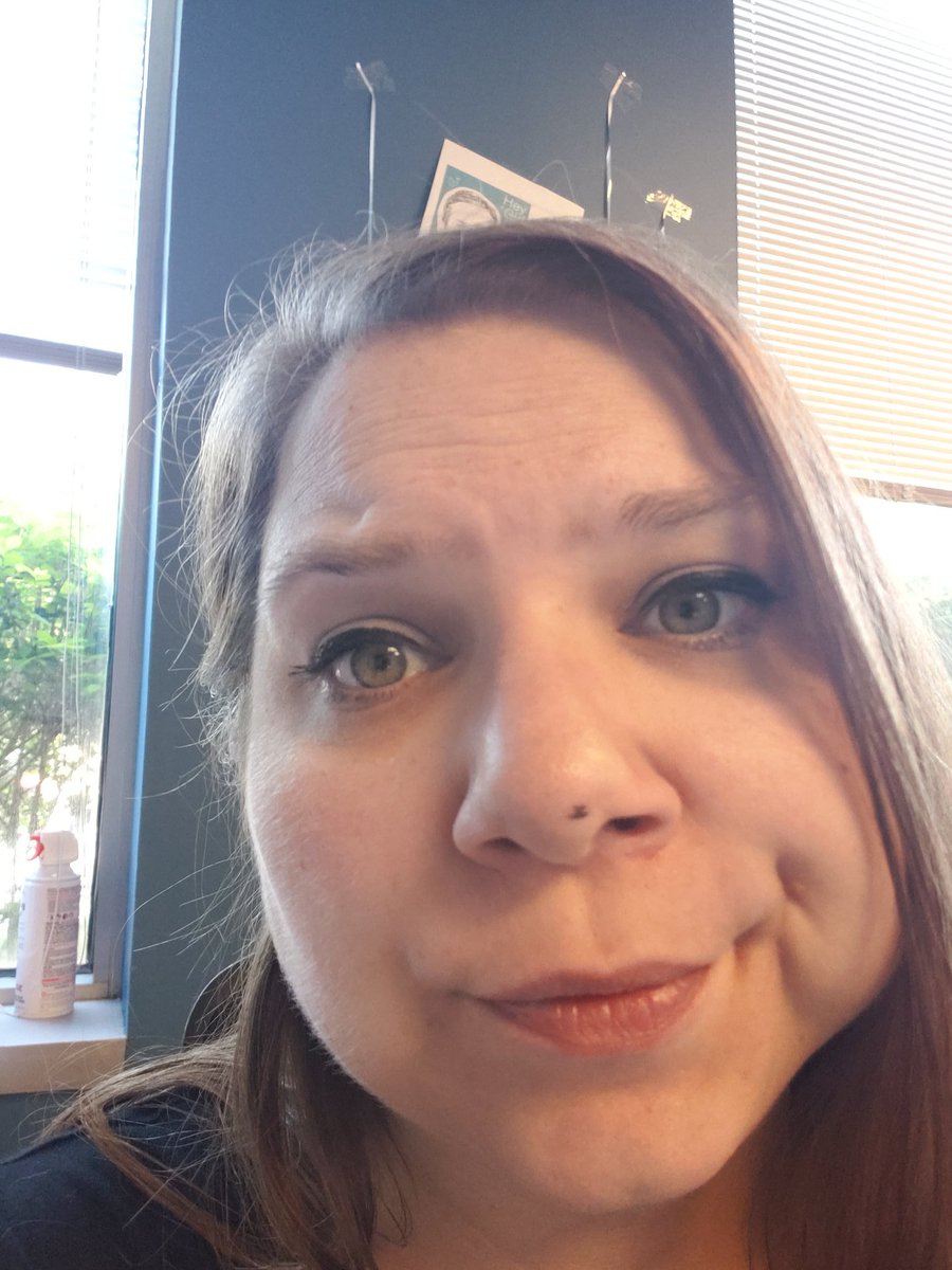 ambergurrl's tweet photo. This is what happens when you hurriedly smear fresh makeup over yesterdays makeup at your desk before anyone sees that you only have half of one eye's day-old eyeliner on.  #MascaraNose #adulting #Im43 https://t.co/0GMsKL9Nik