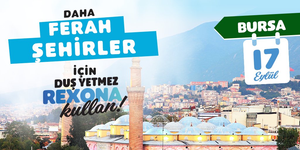 Siz seçtiniz, Rexona ferahlatıyor! Rexona ile Ferah Şehirler, 17 Eylül'de Bursa'da başlıyor! Şehrin farklı yerlerinde yer alacak ekiplerimizden Rexona’nızı isteyiniz!