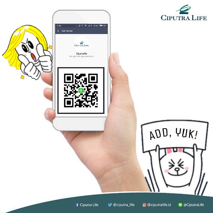 ciputra_life's tweet image. Kamu sudah Add LINE Official Account Ciputra Life belum?

Kalau belum, ayo scan kode QR ini sekarang juga dan kamu akan mendapatkan berbagai informasi dan promo langsung ke handphone kamu.
.
#Asuransi #CiputraLife #LineApp