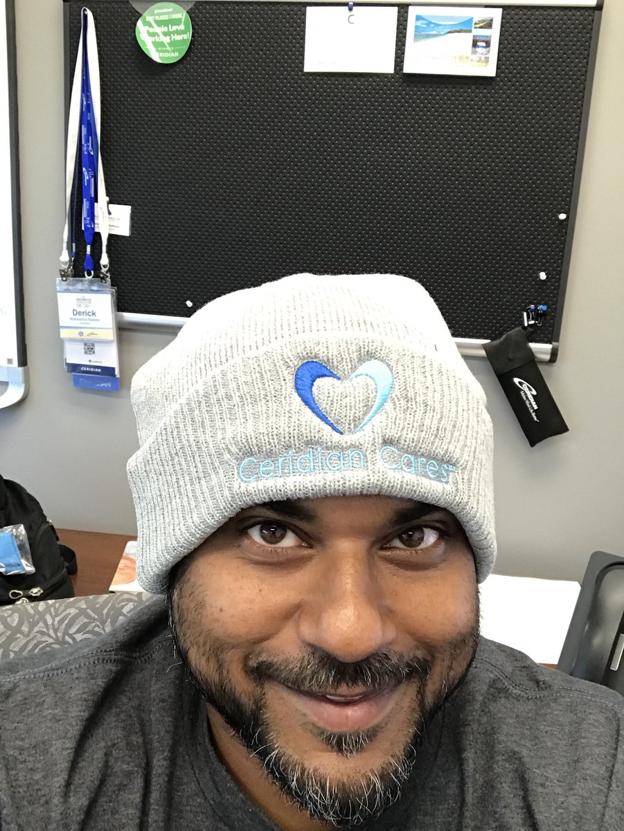 Ok @LL_Haynes now I’m ready for that True North weather thanks to my new @CeridianCares toque! Calling all Ceridianites to pick yours up today to support #CeridianCares givin’ where we’re livin’