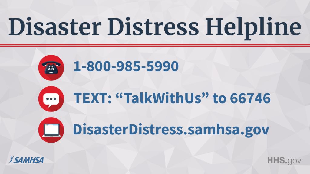 A disaster or tragedy is unexpected and often brings out strong emotions. If you or a loved one is seeking help in coping with the mental or emotional effects caused by #HurricaneFlorence, contact the Disaster Distress Helpline for free and confidential counseling.
