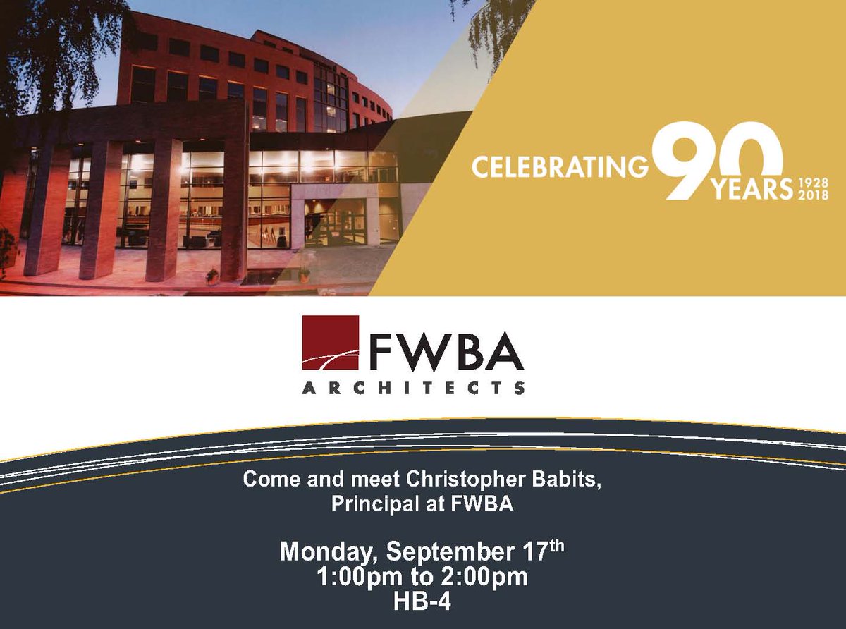 JoanneFirthNSCC's tweet photo. @DalArchPlan is hosting a presentation from @FWBA_Architects on Monday, September 17th from 1pm to 2pm in HB-4.  Christopher Babits, one of their Principals, has come all the way from Alberta to meet our students! Come and learn about their work! https://t.co/u3Z1VWm2l7