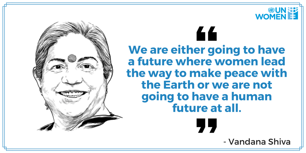 UN_Women's tweet photo. Women need to be included in #climateaction efforts in order to achieve a sustainable future for all. #StepUp2018
🌎🌍🌏
#FridayFeeling from Vandana Shiva, as #GCAS2018 continues: https://t.co/g74dy8OVkZ