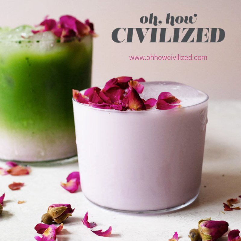 Oh, How Civilized shares her Iced Rose Latte recipe, made super simple using Rose+Hibiscus Floral Extract. Indulge yourself with an afternoon of tea tastings, food pairings and more at Jee's lovely blog: ohhowcivilized.com/recipe/ #rose #hibiscus #edibleflowers #teatime