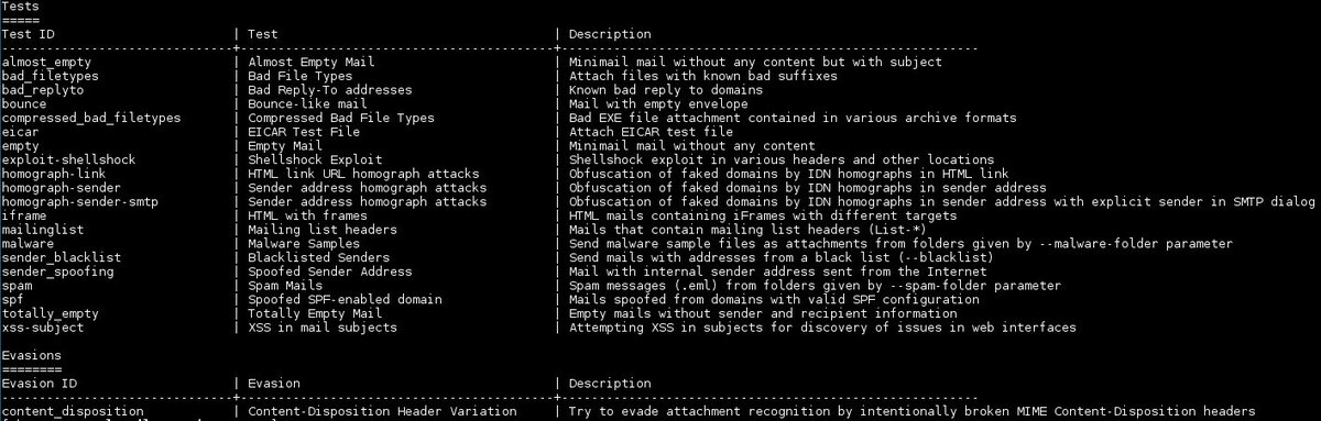 Just released: a testing framework for mail security and filtering solutions. Includes tests for:

• Sending spam and malware samples
• Bad file attachments
• Shellshock in headers
• Evasion with manipulated Content-Disposition headers
• ...many more

github.com/TKCERT/mail-se…