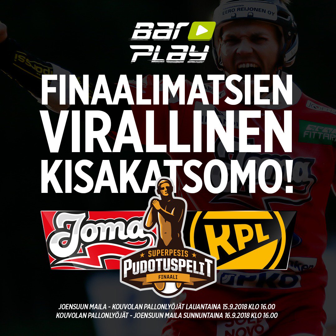 JoensuunMaila's tweet photo. FINAALIHUUMA KIIHTYY JOENSUUSSA!

Viikonloput molemmat ottelut näkyvät Bar Playssa screeneiltä, hyvän ruoan ja juoman kera totta kai!

Bar Play sijaitsee aivan Joensuun keskustassa, torin laidalla.

#MeijänJoma #Pesis #Joensuu #BarPlay https://t.co/ztKT7EExTf