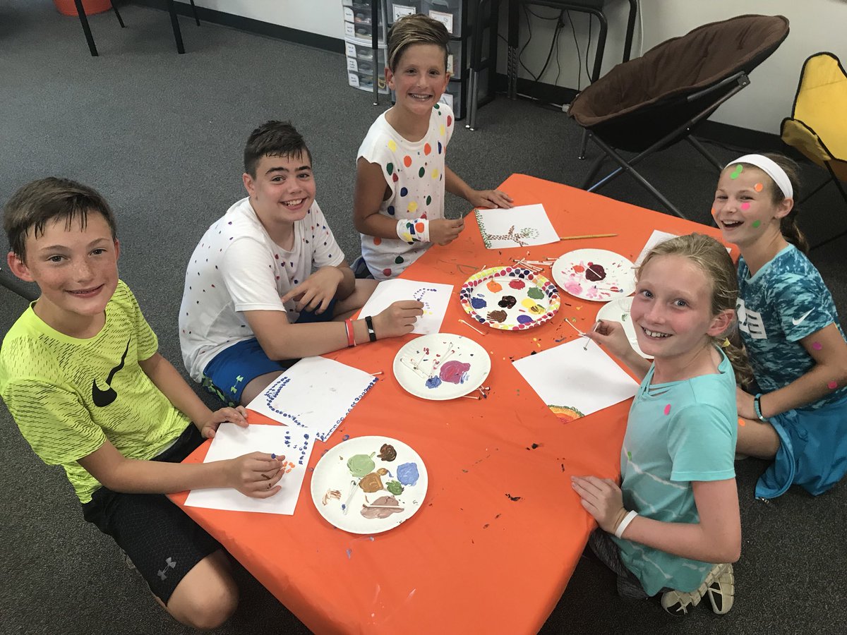 MissLodico's tweet photo. Team Lodico creating pointillism paintings to celebrate #DotDay18!! #DotDay2018 #DotDay @greDCSD https://t.co/nprThWkYXc