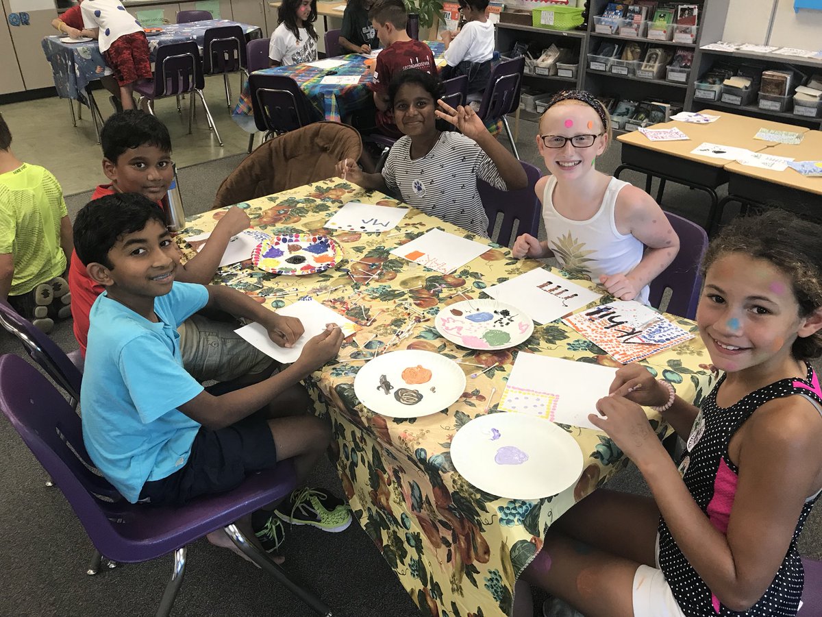 MissLodico's tweet photo. Team Lodico creating pointillism paintings to celebrate #DotDay18!! #DotDay2018 #DotDay @greDCSD https://t.co/nprThWkYXc