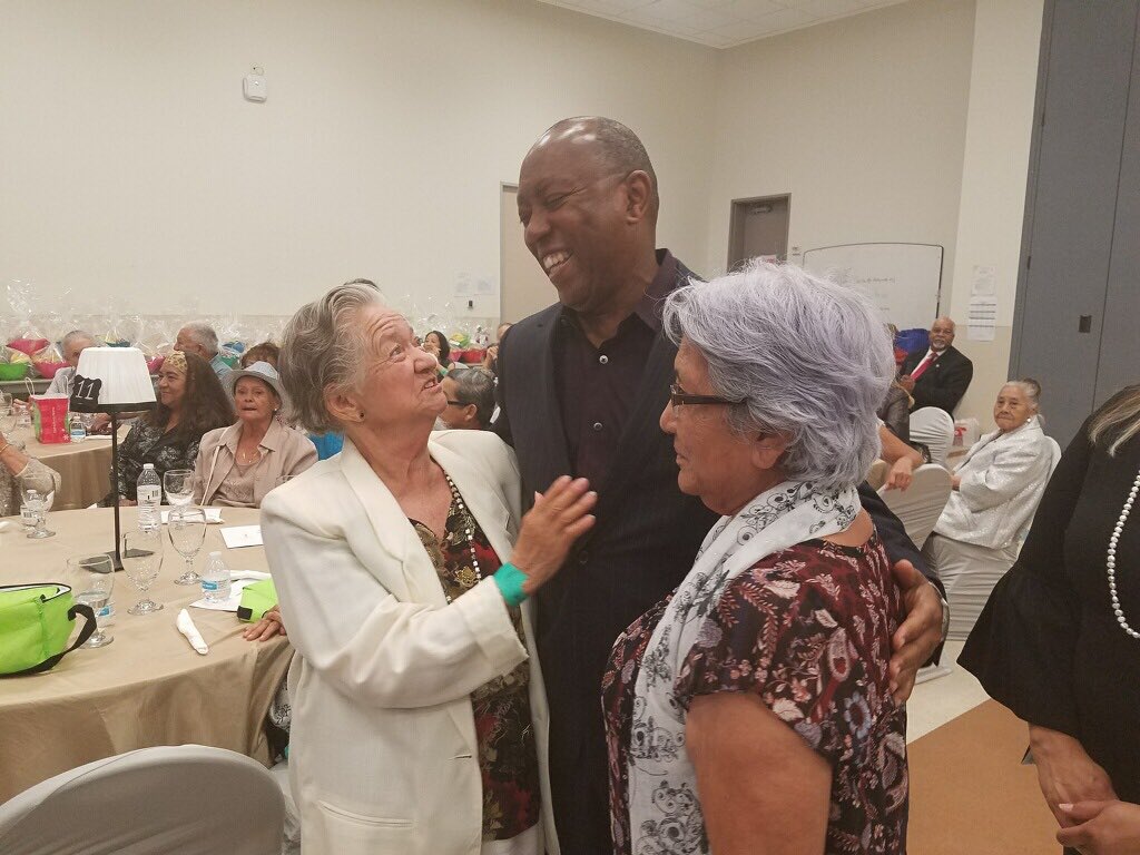 SylvesterTurner's tweet photo. I attended the 4th annual Senior Citizens Appreciation Luncheon held at Southwest Multi-Service Center. 

Two years ago as a part of the celebration, I married Maria, &amp; today we celebrated the anniversary of the special occasion. Thanks State Rep. @GeneforTexas for joining us. https://t.co/r9aE0O9t4D