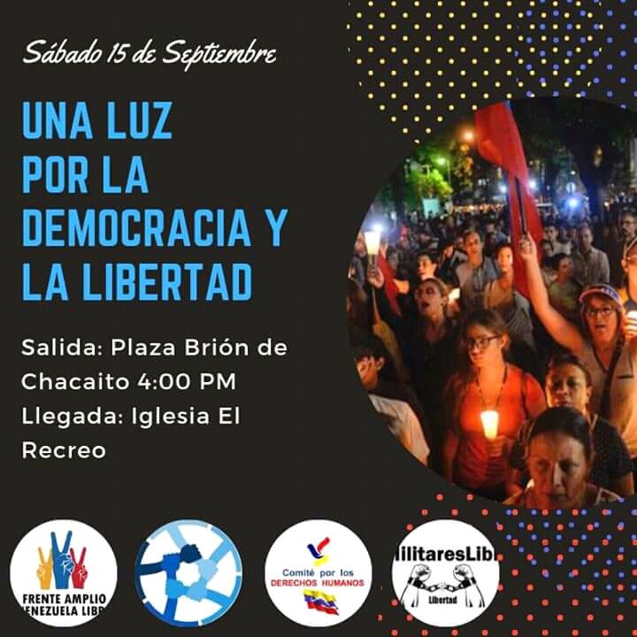 Este sábado 15 de septiembre los esperamos!!!!¡ #VenezuelaLibre #LIBERTAD
