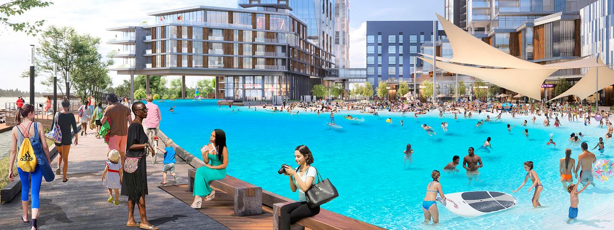 KDKA's tweet photo. THIS IS INCREDIBLE! Check out what is coming to #Pittsburgh's North Side. A blue lagoon with a beach in the summer & ice skating with thermal baths in the winter. Not to mention a giant Ferris wheel you can ride in all year long!
MORE PHOTOS AND DETAILS: https://t.co/JxjN9BSrxA https://t.co/Meg7EDQGvn