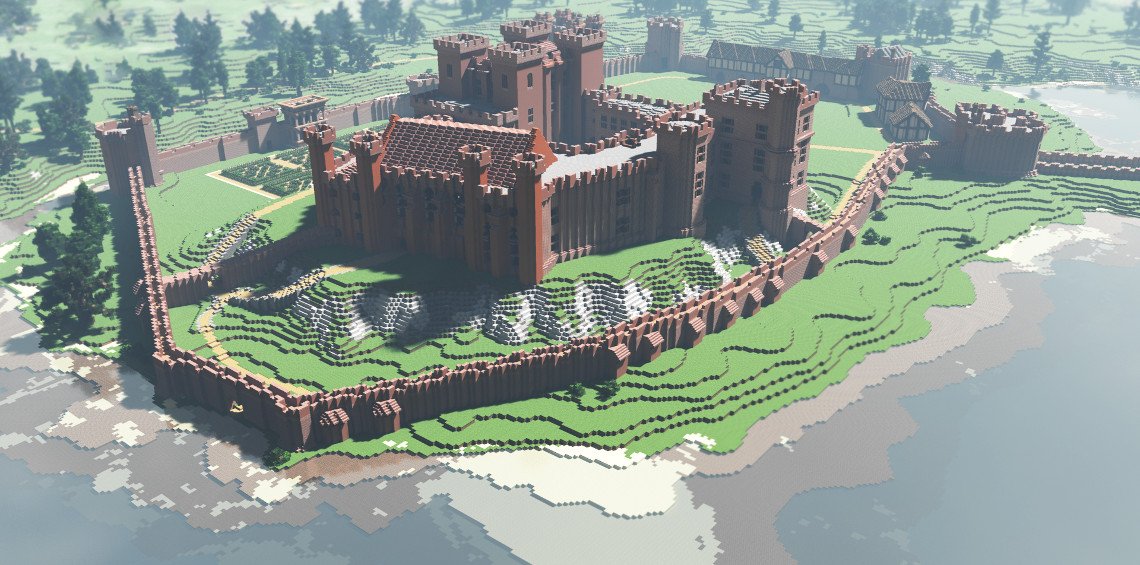 Minecraft's tweet image. NEW on Minecraft.net - @BlockWorksYT have teamed up with @EnglishHeritage to help save real-world castles. As part of this awesome project, Blockworks crafted this amazing recreation of Kenilworth Castle! 
minecraft.net/article/remaki…