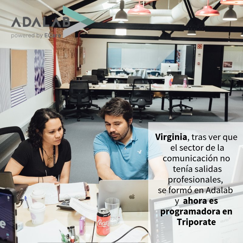 Adalab_Digital's tweet photo. Si buscas un trabajo con buenas condiciones, creativo, dinámico, e innovador Adalab es para ti. Formación en programación + inserción laboral. https://t.co/zc2zKegJjz https://t.co/o6v1QBKgQs