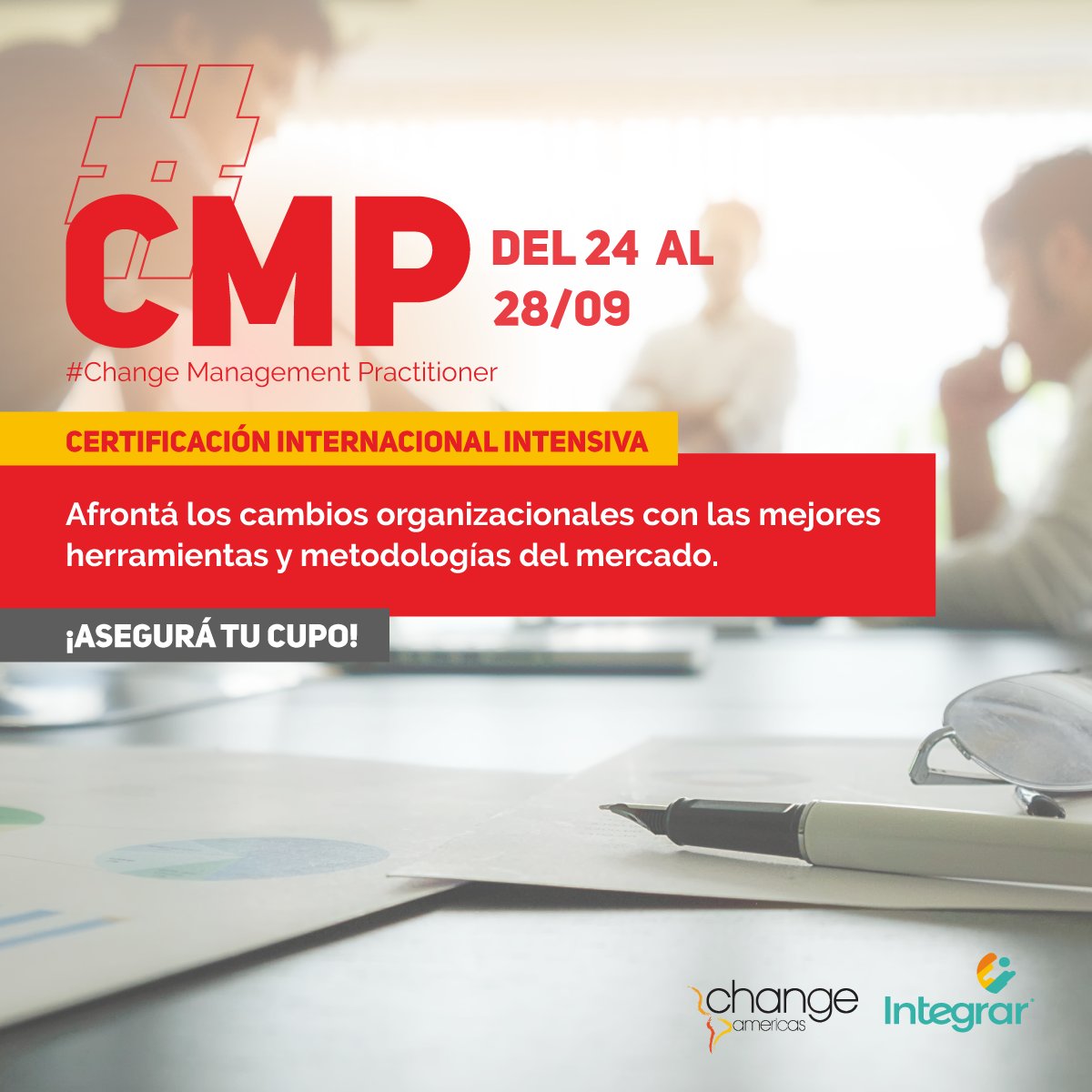 IntegrarAm's tweet photo. Se acerca la fecha de nuestra Certificación Internacional en Gestión del Cambio #CMP Contactate con nosotros para reservar tu lugar del 24 al 28 de Septiembre. Para más información ingresá a https://t.co/snMNcoTwmc https://t.co/ZMCwggRUV4