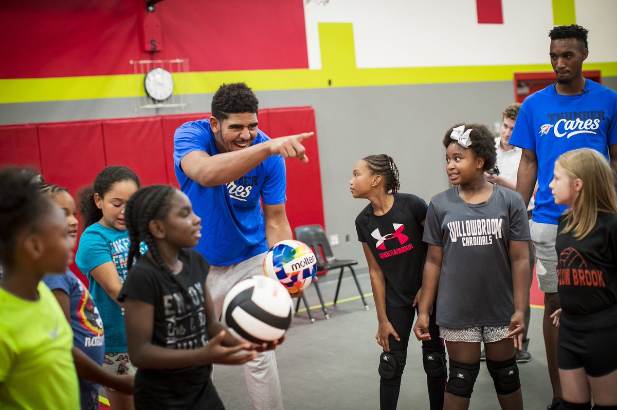 Terrance Ferguson and Tyler Davis stopped by Willow Brook Elementary school to take part in the Police Athletic League Practices. Approximately 40 kids were in attendance for the practices coached by sergeants, who also mentor kids one on one to help with classes.

#ThunderCares