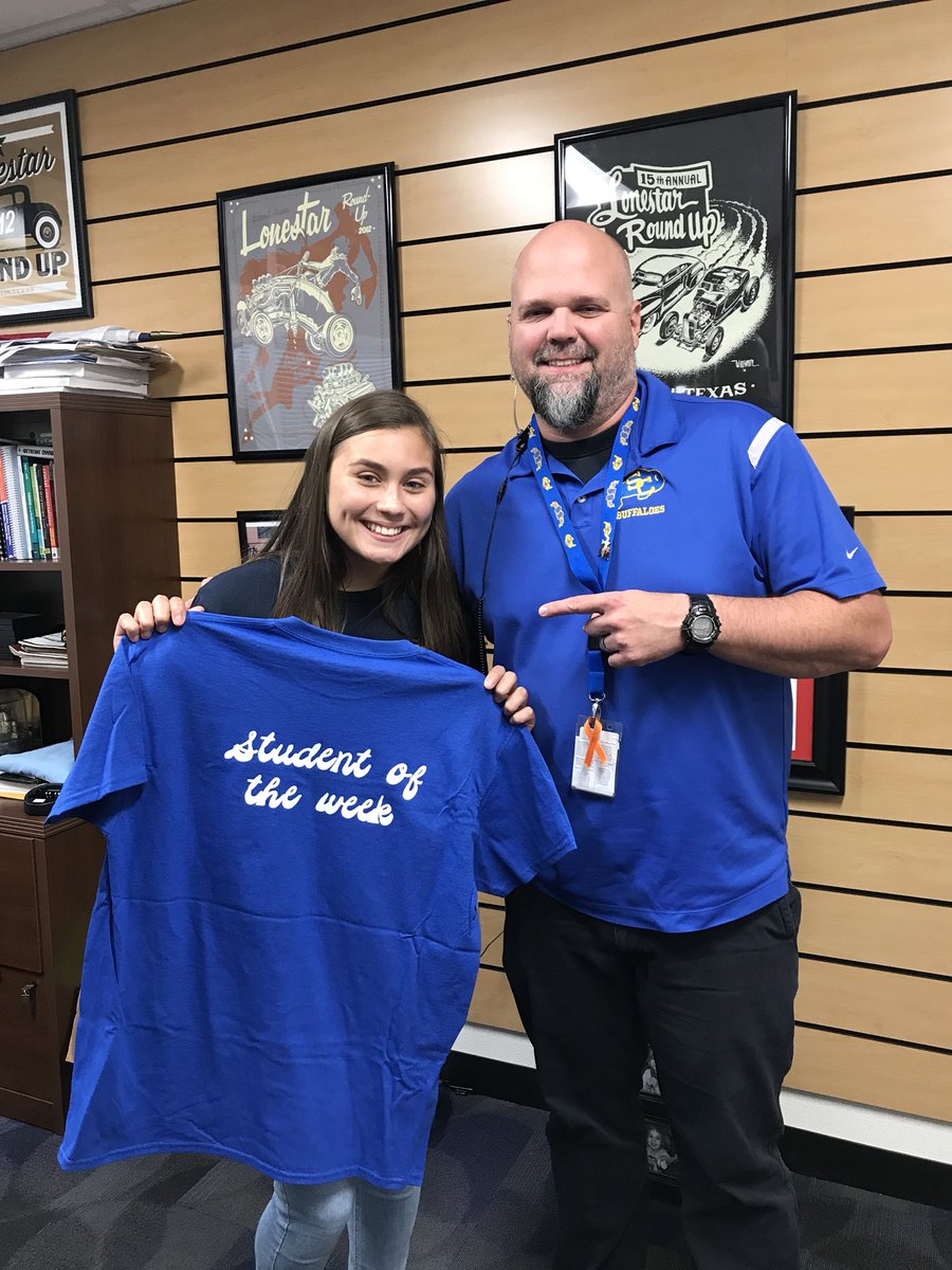 Congrats to Kendra Garcia for being named SCHS Student of the Week! This amazing kid was spreading kindness to all of our students during her lunch, handing out small slips of paper with positive messages. Thanks for being such an amazing Buff! #GoBuffs