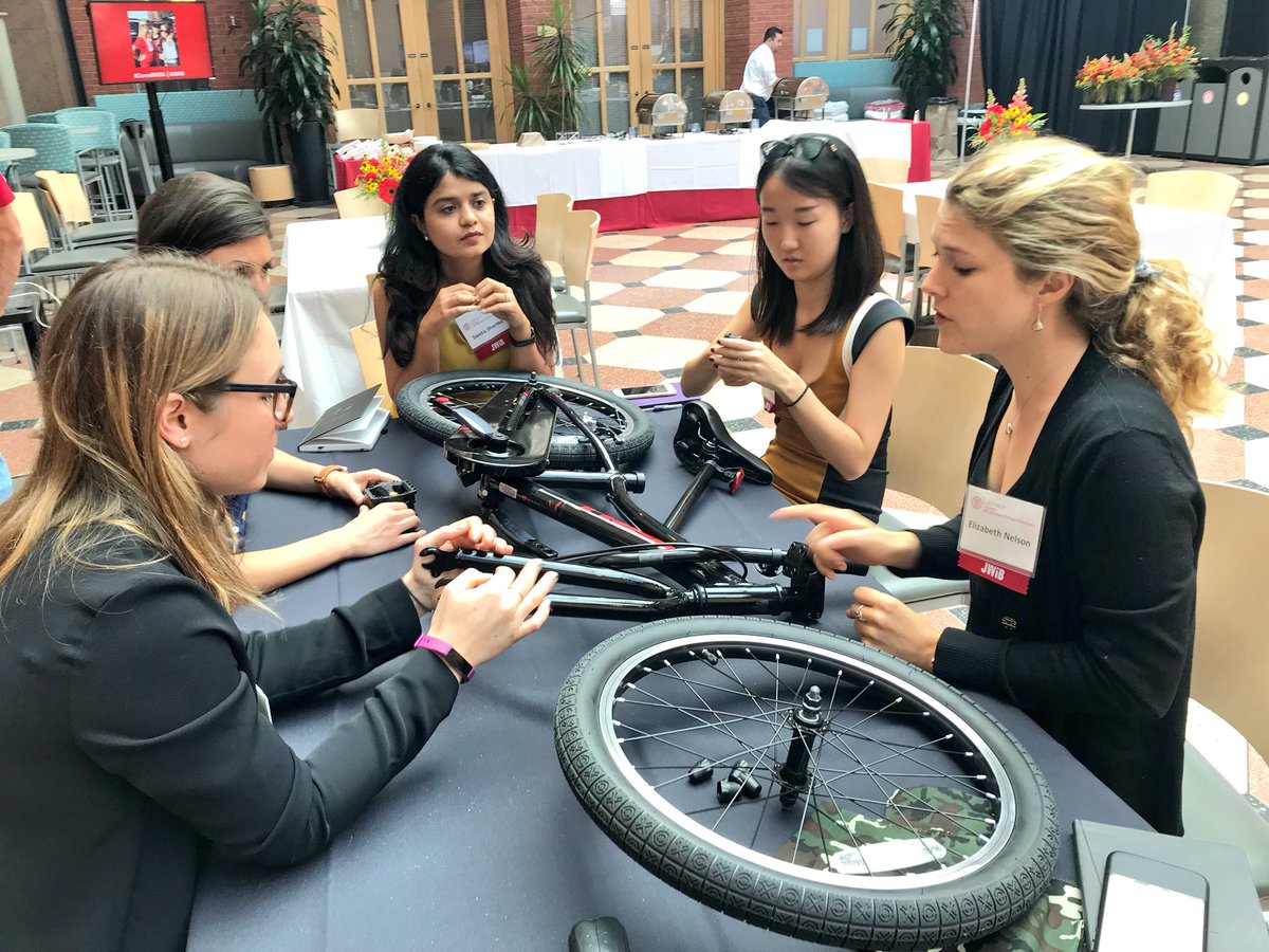 CornellMBA_Adm's tweet photo. #JWiB attendees are putting their #leadership and #teamwork skills to the test during this morning’s leadership activity. Bicycles will be donated locally to youth in #Ithaca 🚲 ♥️ #CornellMBA https://t.co/TBQZpY1XK0