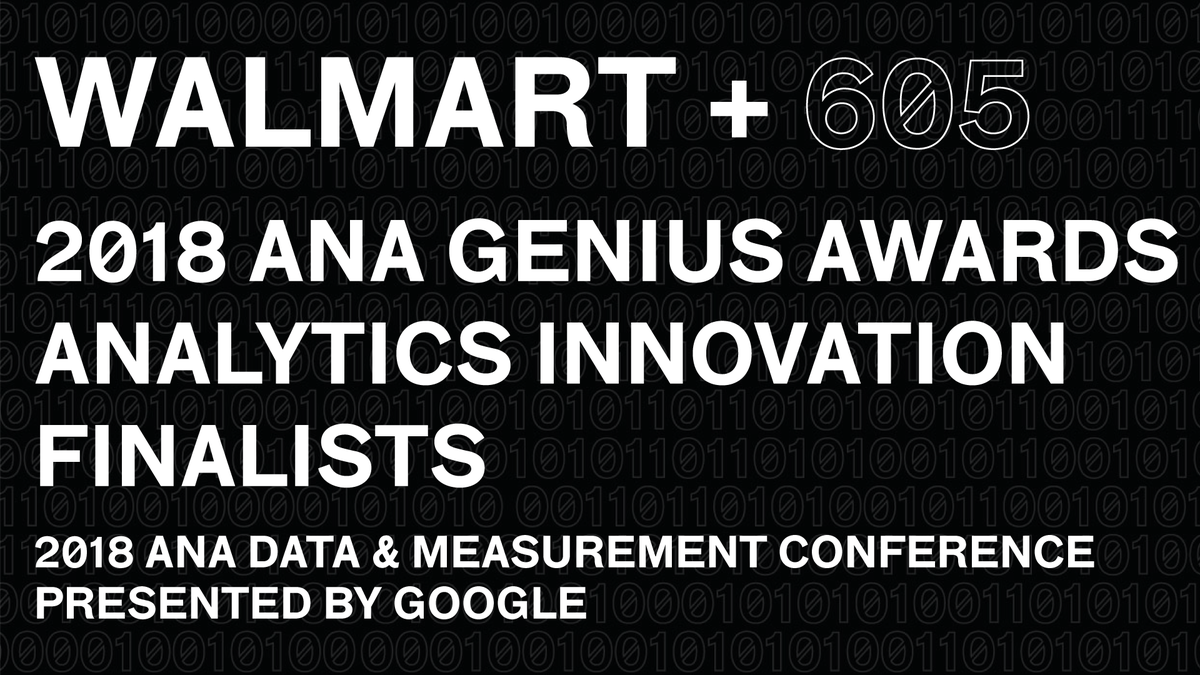 605Data's tweet photo. Congrats to @Walmart on their success at the @ANAmarkets Data & Measurement Conference presented by @Google! Proud supporters of their Corporate Affairs marketing efforts! #605data https://t.co/tnShL8UJWT