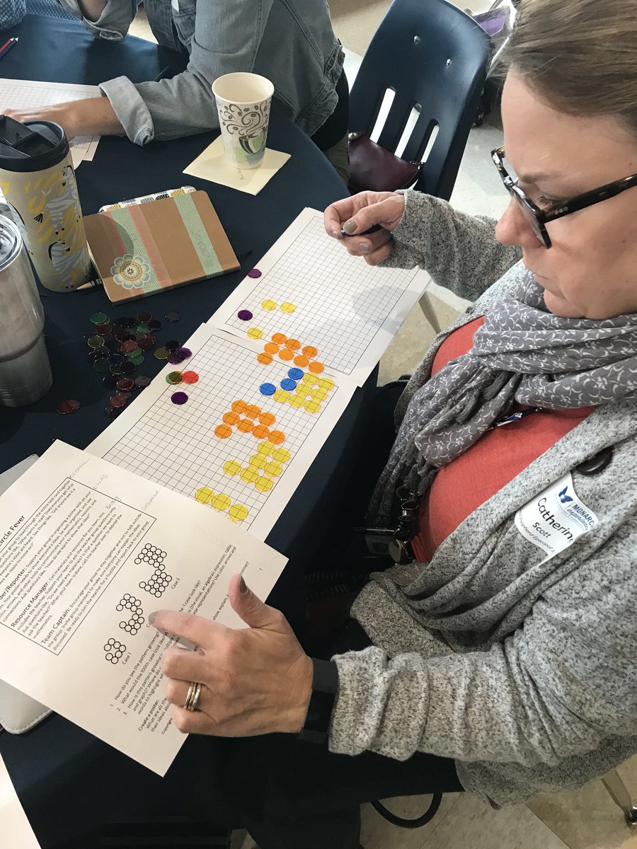 emason_pcalion's tweet photo. Teachers are learning and stretching our brains! Mrs. Scott is in โthe pit!โ #youcubed #gseslearns #msgses https://t.co/T8KVLhPujh