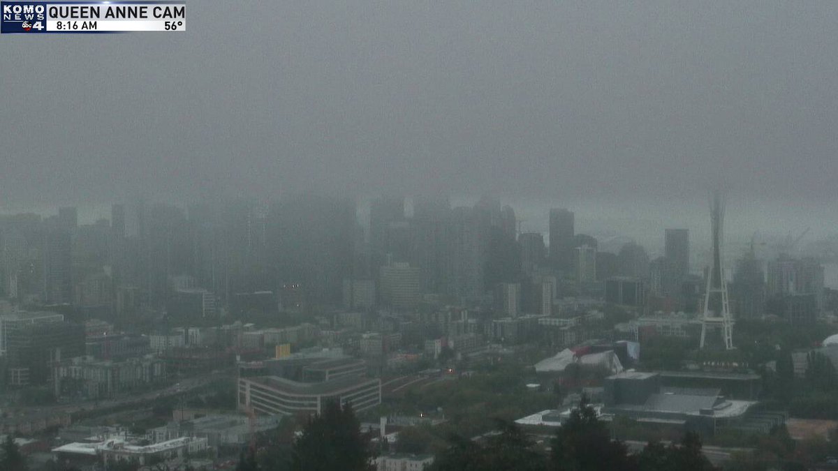 What I love about #Seattle weather is the slooooow transition from spring to summer is like climbing Mt. Rainier, and the abrupt transition from summer to fall is like jumping off Mt. Rainier. Just 8 days ago it was 85°