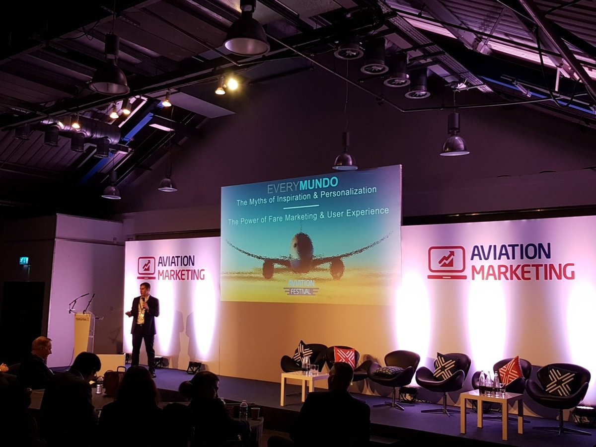 EveryMundo's tweet photo. Who found us at @airlinesblog in London, and heard #EveryMundo president @sethcassel speak about The Myths of Inspiration and Personalization: Performance Marketing through Fares and Agility? #AviationFest https://t.co/rYkLfmQYRm