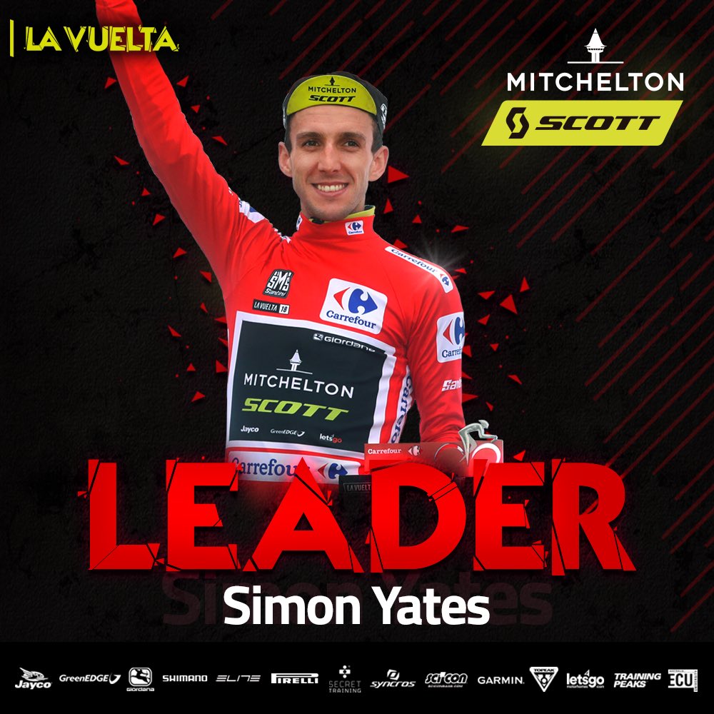 #LaVuelta18 Phenomenal riding by <a href="/SimonYatess/">Simon Yates</a> to extend his overall lead, taking second place on stage19
‼️‼️‼️ #Yatesyoucan