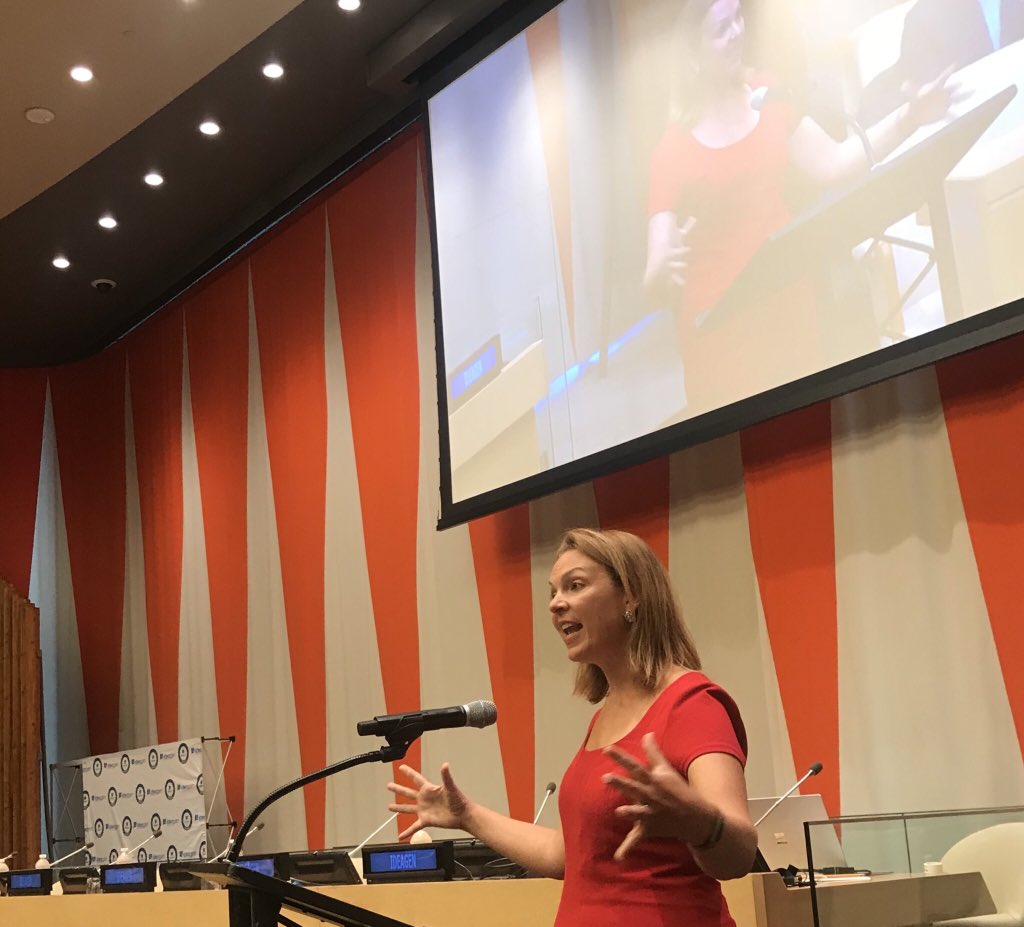 CoryCary's tweet photo. @jencrozier presenting an amazing and inspiring speech to women and girls - if you can see it you can be it!  #ideagensummits #ibm @citizenIBM https://t.co/2lRgKFbbFH
