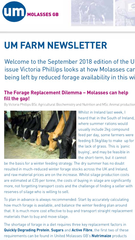 MolassesGB's tweet image. UM GB’s latest farm e-newsletter is out now on our website with a great article by @ApheyaVictoria about how molasses can help fill the gap in forage this winter especially if your looking to feed straw #molasses #strawandmolasses