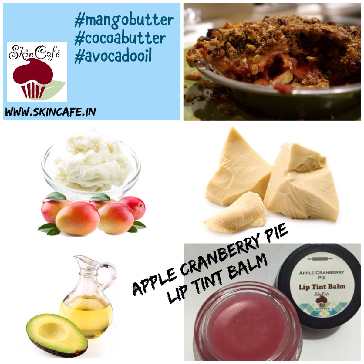 HSkincafe's tweet photo. Apple Cranberry Pie Lip Tint Balm with hydrating Avocado Oil

Shop at https://t.co/5CMGAmsKQE

#lipcare #skincafe #handcrafted https://t.co/KAqDRpS0Gx
