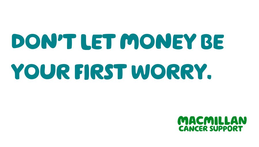 macmillancancer's tweet photo. ‘Money shouldn’t be your first worry when you’re living with cancer.'

We can help - we have information and support services to make money one less worry. https://t.co/aQtWExm4Mj’ https://t.co/tSkA3xHrvA