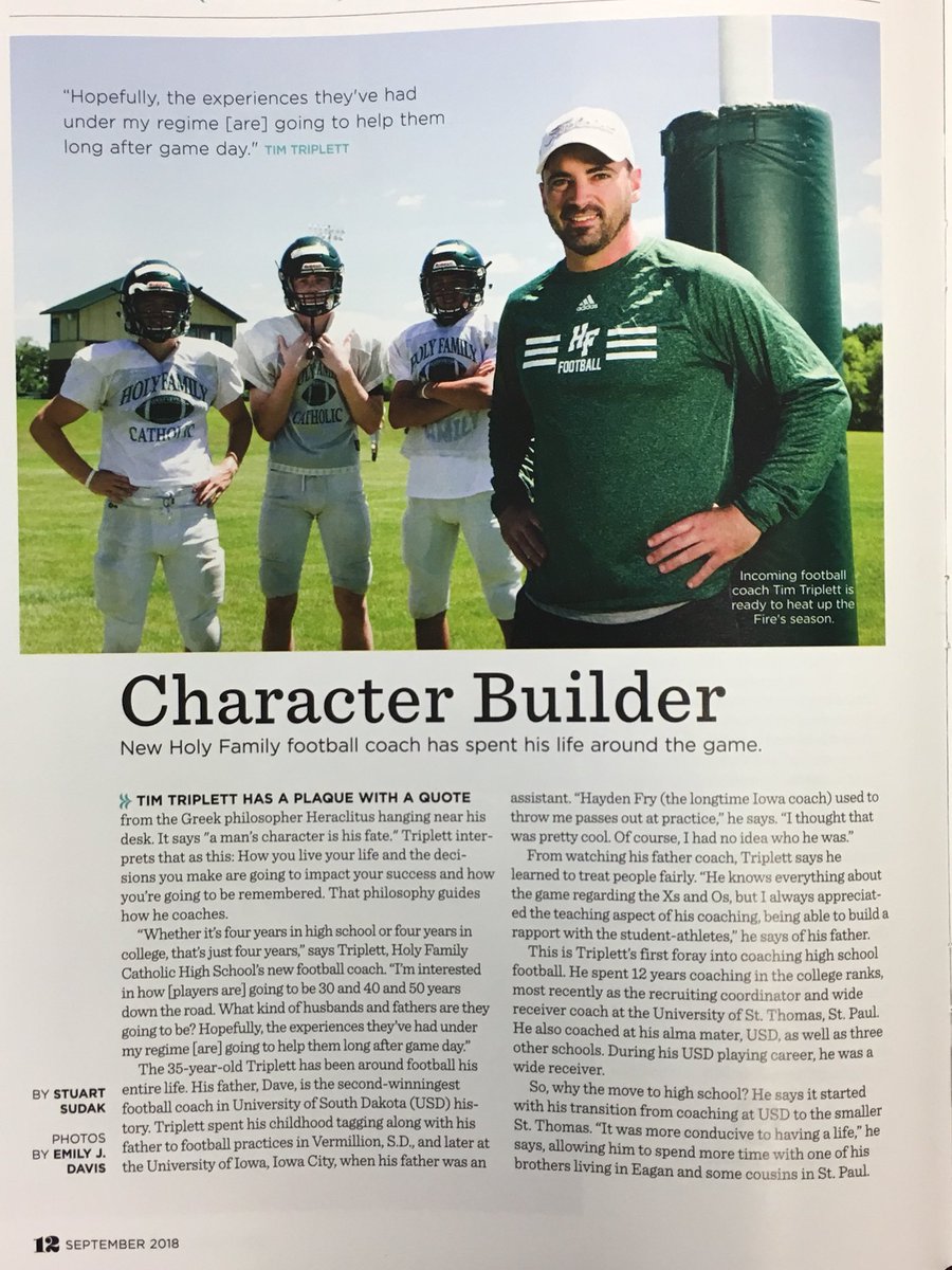 HolyFamilyFire's tweet image. S/O to @HFFireFootball &amp;amp; @Coach_Trip on a great article in this month’s Southwest Metro Magazine!  Good luck tonight @ Watertown!  #onwardandupward #rollfire
