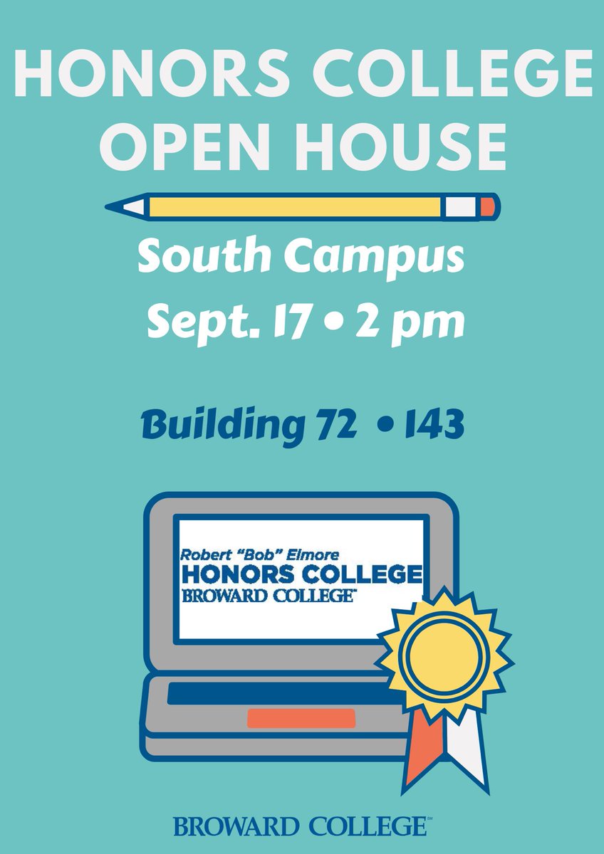 HonorsBC's tweet photo. HEY SOUTH CAMPUS STUDENTS
 • Join at our Honors open house on the 17th at 2 pm 
 Here we were welcome you all, and answer all questions you have regarding the Honors College https://t.co/AlQQWFByrT