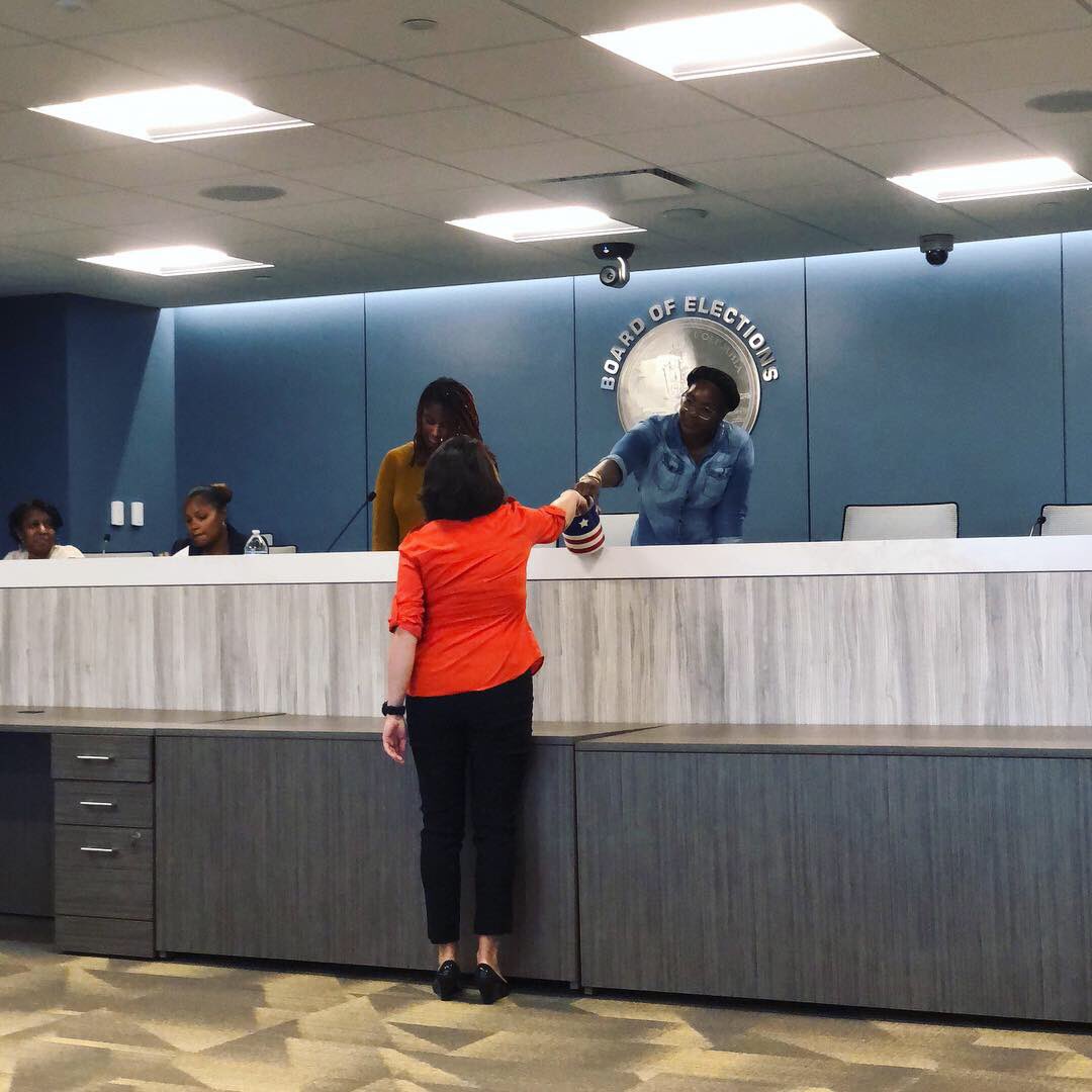 jessicasutterW6's tweet photo. Ladies first! Delighted that today’s @Vote4DC Ballot Lottery places my name first on the General Election Ballot for Ward 6 Member of the State Board of Education. Only 6 weeks till Early Voting begins in DC! #RunningforStudents #DCision18 #SutterforSBOE #sheshouldrun https://t.co/Iep9Q8g07J