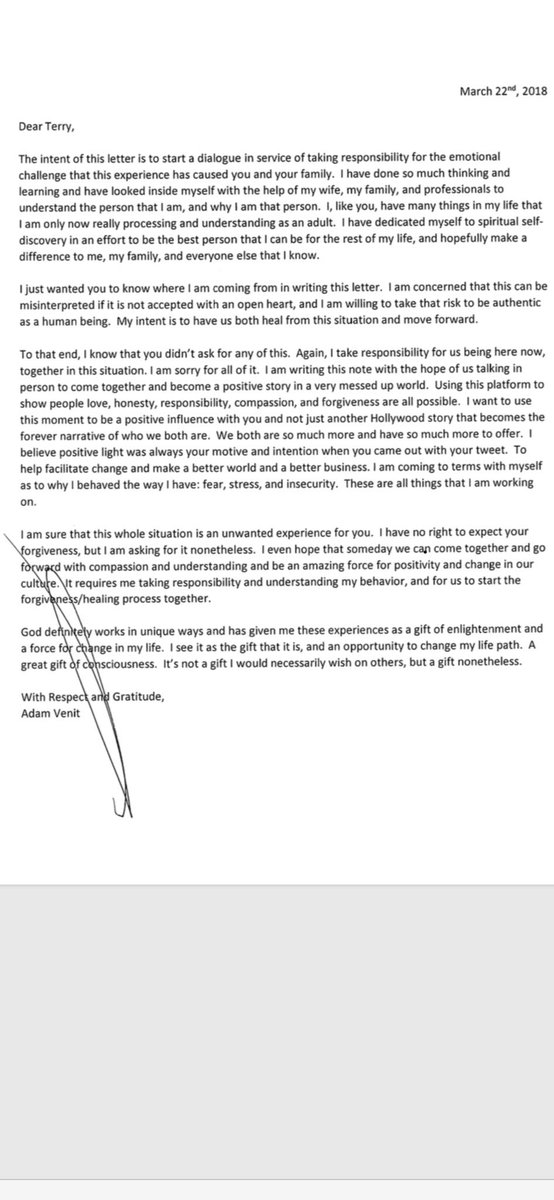 Variety Article on Apology