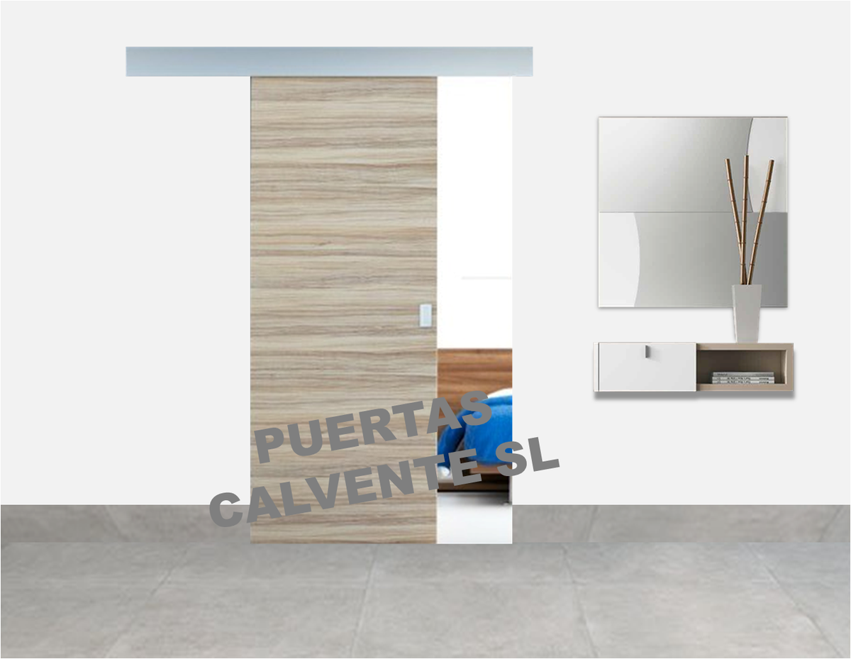 Puerta Corredera de Aluminio Blanca - Puertas Calvente