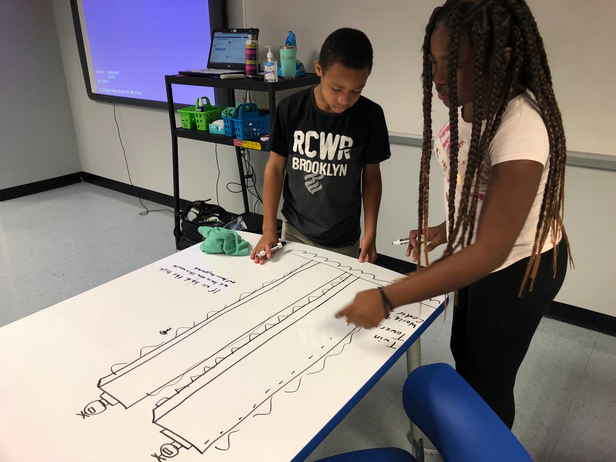 InterboroSTEM's tweet photo. In remembrance of 9/11 we are Brainstorming ways to get out of buildings in emergencies. 
@WeAreNorwood https://t.co/EgGvBaFXe5