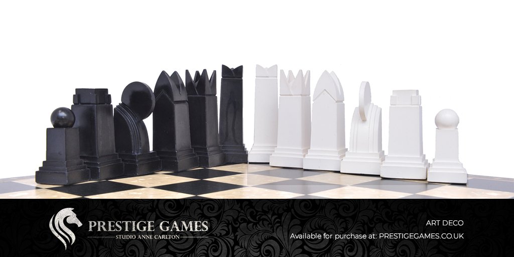 Imagine playing with a Chess set like this! Take a LOOK on the below link to find out more. Streamlined geometric elegance of this beautiful chess set reflects the essence of Art Deco design. bit.ly/2nhek9g #chess #chesspieces #chessclub #chesscollectors