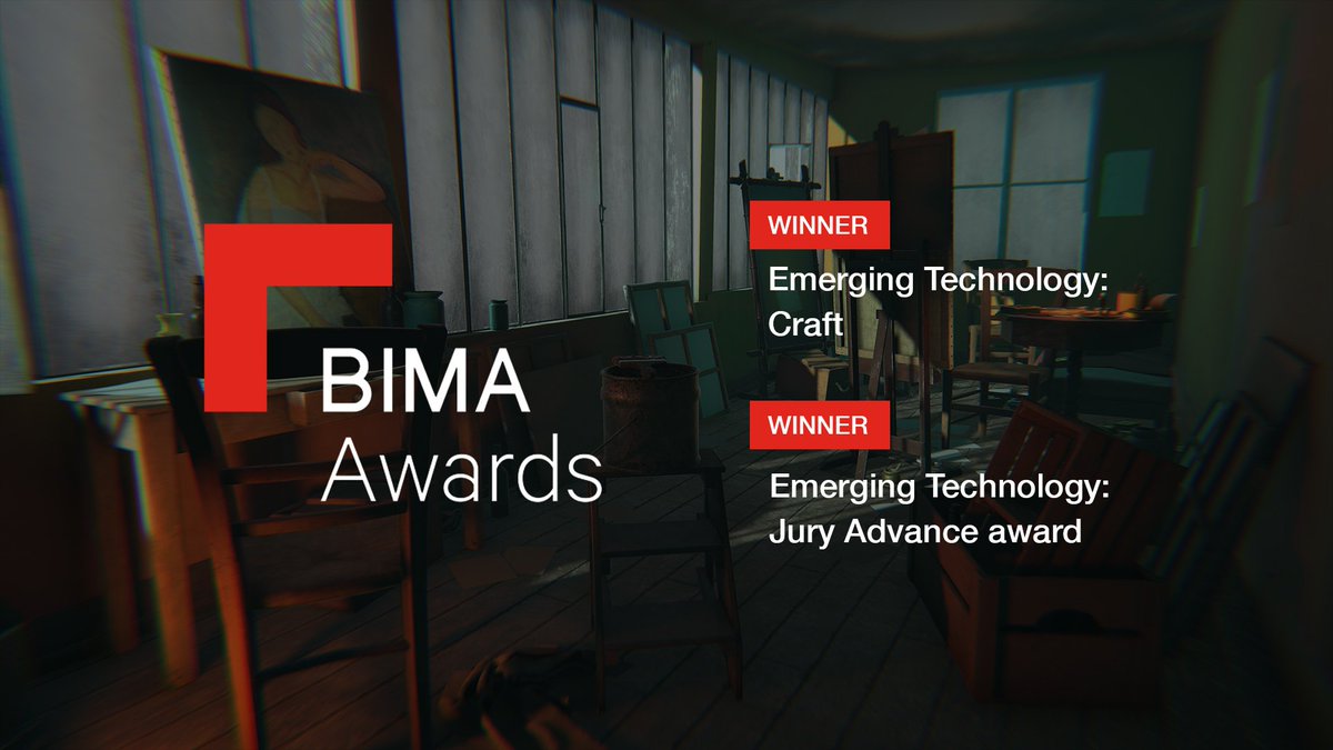 Preloaded's tweet photo. Last night we smashed the #BIMAAwards Emerging Technology category, picking up Best Craft AND the Advance Jury award for @Tate's Modigliani VR: The Ochre Atelier. Congrats to team-@PRELOADED, @tate and @htcvive: https://t.co/wR6hMoKiT5 https://t.co/zKoiELTBrV