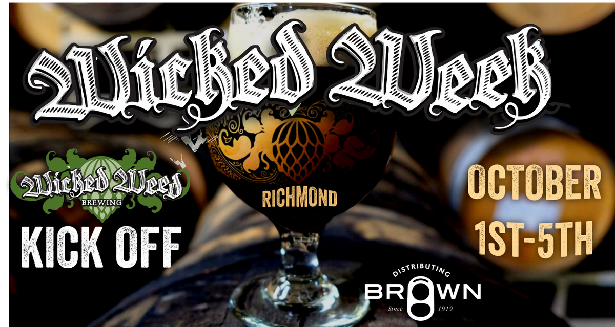 BrownRVA's tweet photo. Get ready RVA! Wicked Weed is finally making it's Richmond area debut! Get your first taste at this years St Benedict Oktoberfest 9/21. Wicked Week starts October 1-5 featuring a wide array of these highly sought after beers. #AshvillecomestoRVA #StraightoutofFunktorium #GetDank https://t.co/98s1h8LxF4