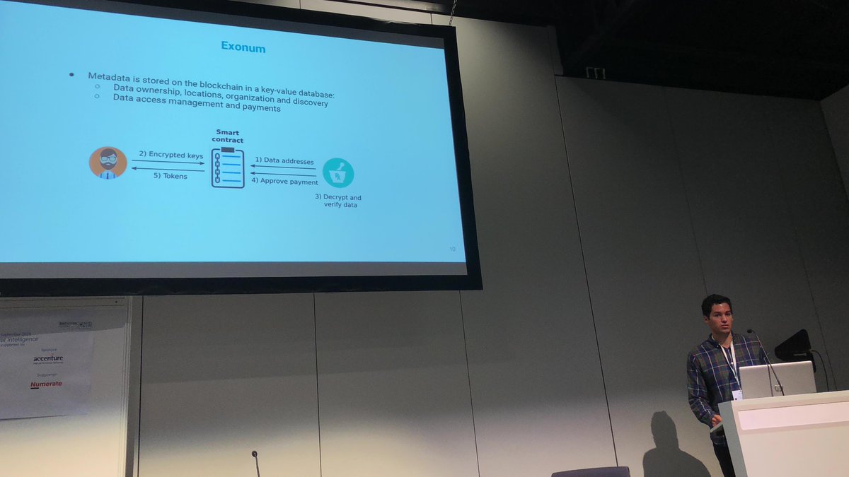 Longenesis's tweet photo. Greetings from #BaselLife2018, where Tania Oleksiienko @BitfuryGroup Delivery Manager and @ObbadKamal, CEO of @NebulaGenomics presented the way blockchain and particularly Longenesis platform is used by Nebula Genomics to transform the healthcare industry. https://t.co/x5Vl5efPMx