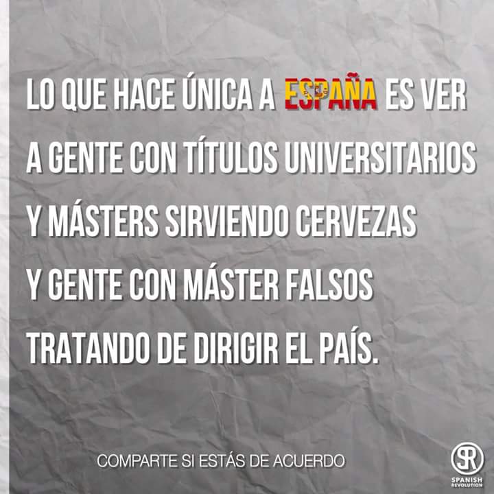 Tesa29053098's tweet image. #TicTacRivera 
Esta es España de hoy ver a gente con títulos  universitarios sirviendo cervezas y Gente con falsos Master 
Y estudios falsos queriendo dirigir 
El país 👇