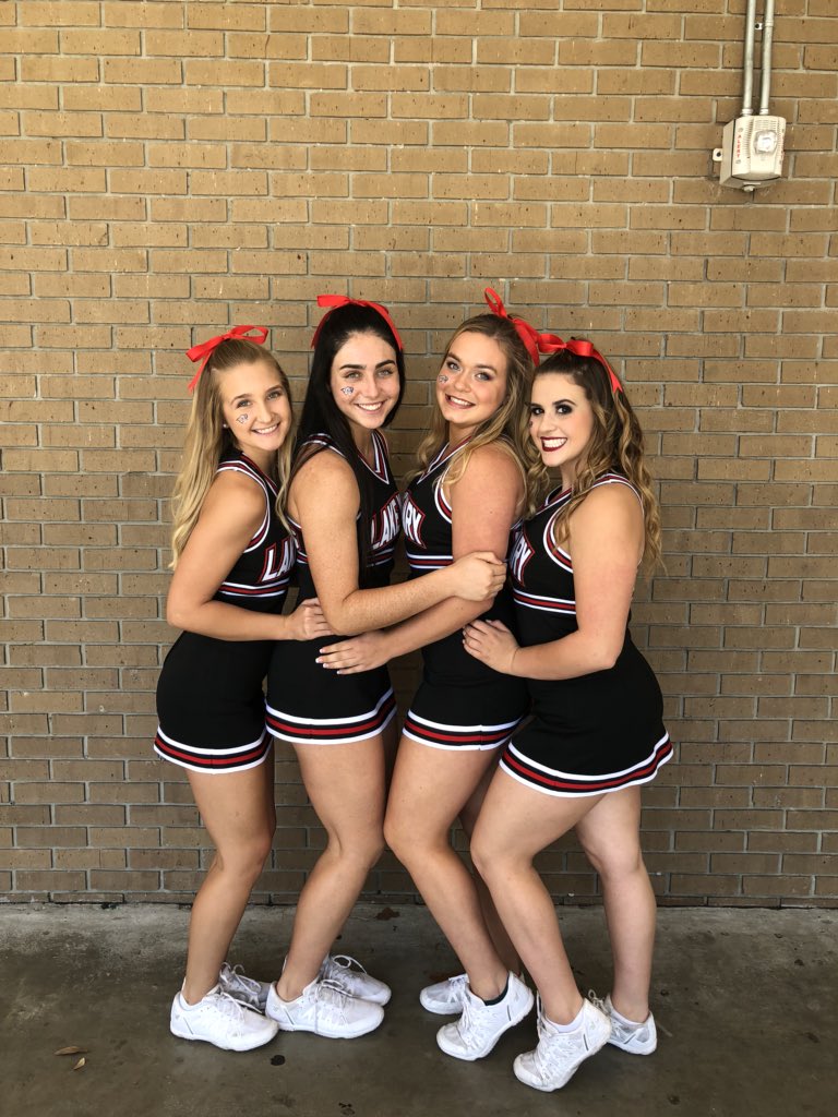 Check out our NEW UNIFORMS!! Today’s the day! Black out game vs. LBHS, home @ 7! Come join the cheer team @ 5:30 for a HYPE pregame tailgate!! We hope to see everyone there!! 🖤❤️