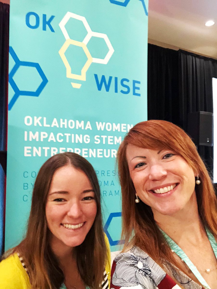 OU_MBAOKC's tweet photo. Today we’re at the inaugural OK WISE conference supporting women in STEM & Entrepreneurship! Full-time MBA student Cat Hyland & PMBA student Lynetta Eyachabbe are shown with Recruitment Director Megan Allen. #WISE18 #DoMoreSooner #OUMBA #STEM #motivation #OKC https://t.co/gAiTGvvK1c