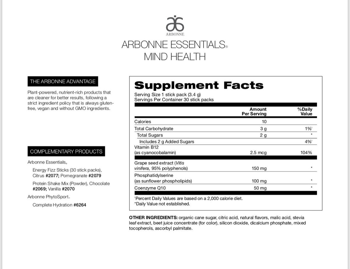 Pace_Chiro's tweet image. September Arbonne Product Spotlight:
Arbonne Essentials Mind Health 
Use daily to help support brain health and cognitive performance I clashing aspect like memory and learning.  
(products available at Pace Family Chiro)
#PaceFamilyChiro #HealthyLiving #Arbonne #Chiropractor