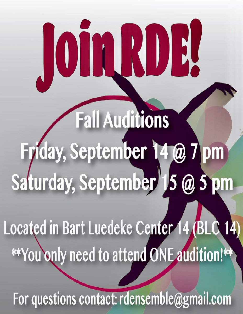 FALL SHOW AUDITIONS TODAY AND TOMORROW!