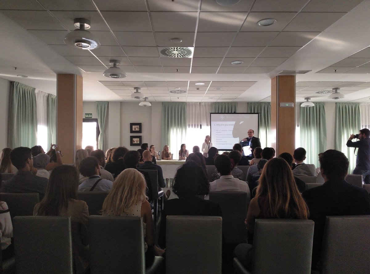 YATASpain's tweet photo. Final remarks time. Our delegates have finished their policy recommendations and now they make their concluding statements #YMD2018 #friday #COAJE #Spain #NATO #WeAreNATO https://t.co/M0DUXyUrCj