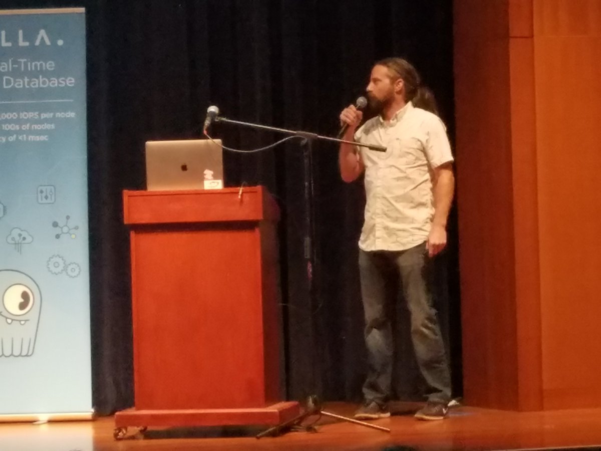 PeterCorless's tweet image. .@zznate argues against #MaterializedViews for now. &quot;If you have them, take them out.&quot;

But still, impressive quantity of new features in @cassandra 4.0

Slide: &quot;No more Thrift. :(&quot; gets a round of applause from the audience.

#dds18