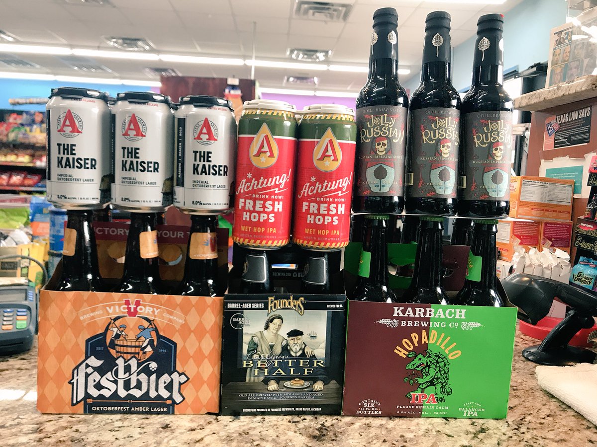 markethighland2's tweet photo. Some good beers alerts !!! The kaiser # Odell jolly Russian # founders Better half # victory festbier # karbach hopadillo # Austin beer woks fresh hops @ATXBeerReleases @koobalicious81 @Joe_NYDM_Texas @craftbeer @BeerDiariesTV @Beer_Disciples @beerdarling_ https://t.co/baLxOVDQSu