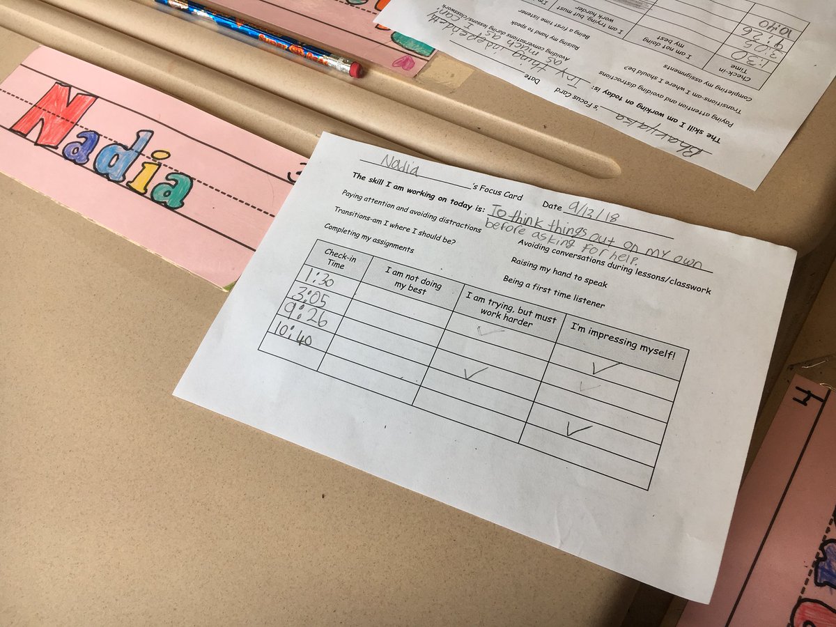 ShaneJohnsonIDE's tweet photo. @solcott4 using @IDECorp’s focus card to help students set behavioral goals and monitor their behaviors periodically throughout the school day. Students can then reflect on how they did and what they could do to better meet their goal. Building executive function! #LATIC https://t.co/65v94ImIEd